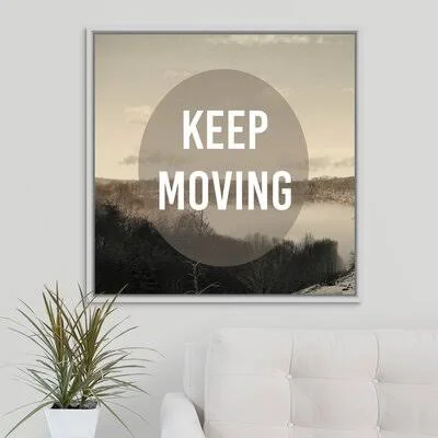 &Foggy Mountain Motivation II& Textual Art Print on Canvas Ebern Designs Size: 31.7x22 H x 31.7x22 W x 1.75x22 D - Format: White