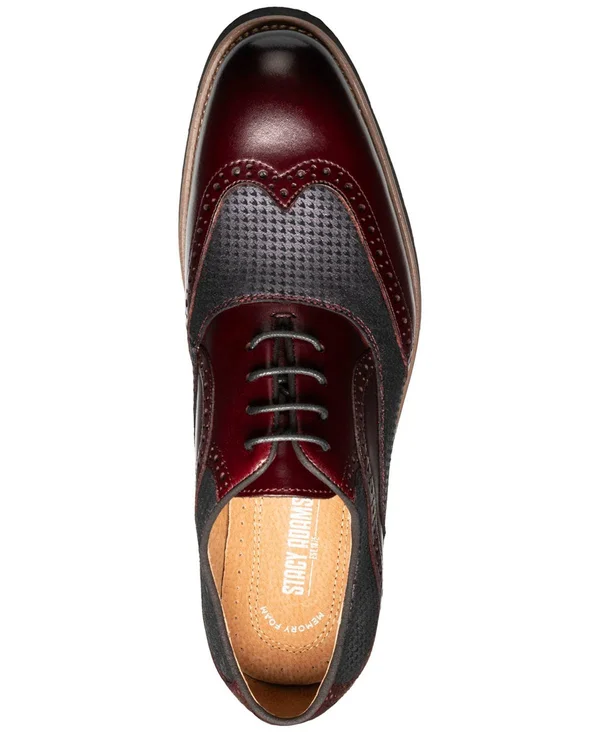 Stacy Adams Callan Oxford - Men's - Burgundy - Wingtip