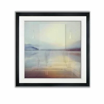 Sunrise Over Beaver Lake - Picture Frame Painting Print on Canvas Highland Dunes Format: Black Plastic Framed - Size: 26x22 H x 2