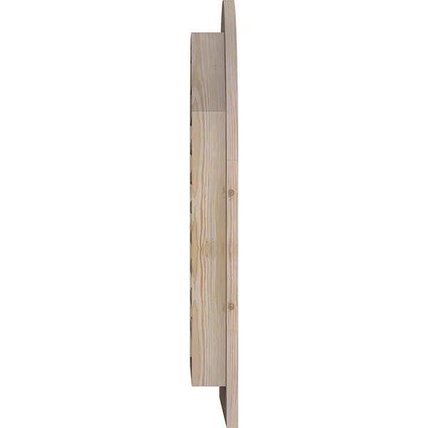 Ekena Millwork GVWRT34X2601SFUPI 34x22W x 26x22H Round Top Gable Vent (39x22W x 31x22H Frame Size): Unfinished - Functional, Smoo