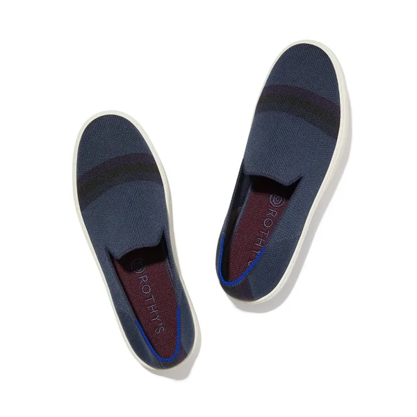 Rothy&s Navy Blue Slip-On Sneakers - Night Stripe, Size 9