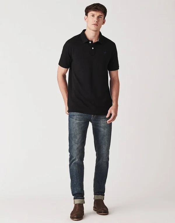 Crew Clothing Classic Pique Polo Shirt - Black