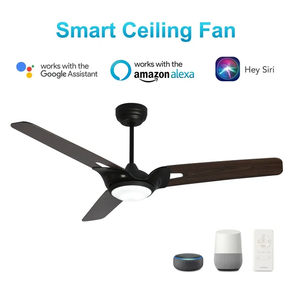 Carro Innovator 56-Inch Indoor/Outdoor Smart Ceiling Fan - Dimmable LED Light Kit & Remote, Works with Alexa/Google Home/Siri