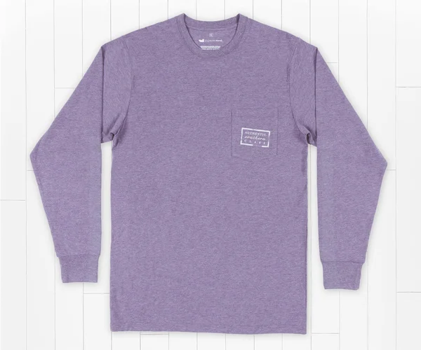 Southern Marsh Heather Authentic Long Sleeve Tee - Washed Navy - L