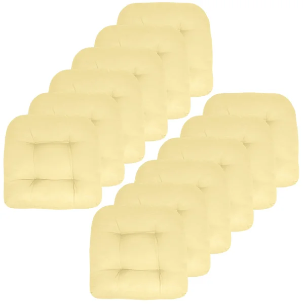 Patio Seat Cushion Set - 19x22 by 19x22 Yellow, 12 Pack, Solid