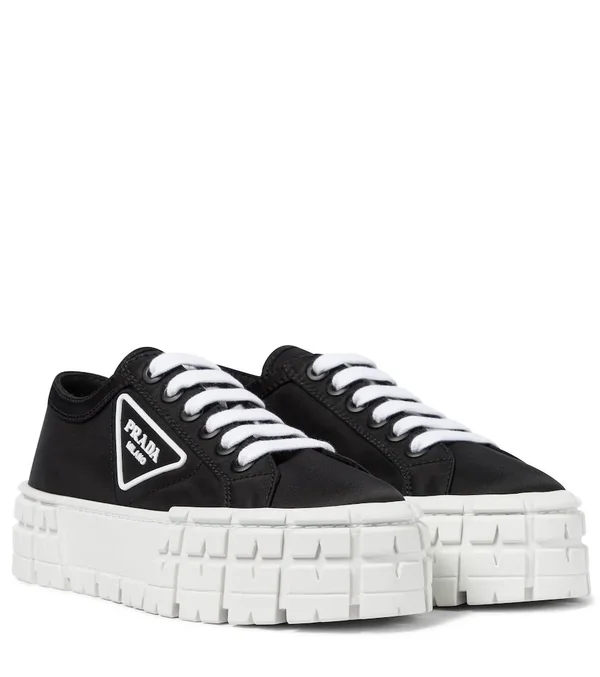 Prada Nylon Gabardine Sneakers, Women, Black, Size 40