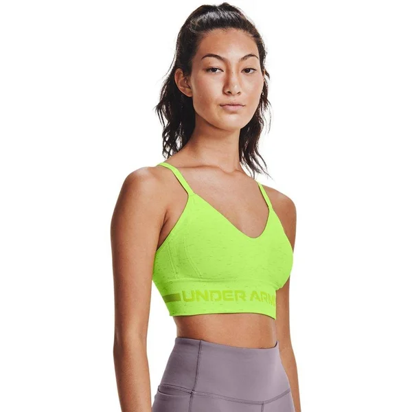 Under Armour Women's Seamless Low Long Heather Sports Bra - Green, Xs