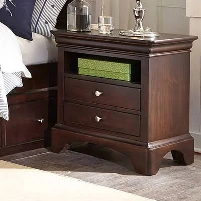 My Home Furnishings Neopolitan Merlot 2 Drawer Nightstand