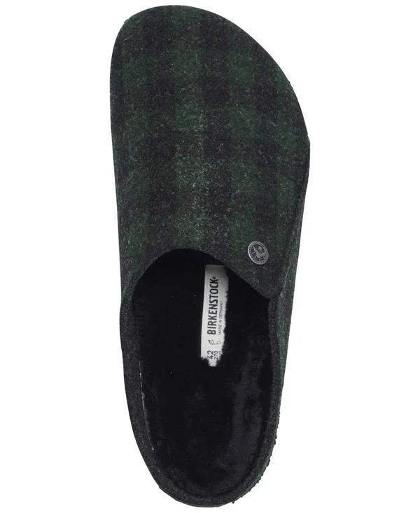 Birkenstock Men's Zermatt Shearling Slipper - 41 - Plaid Green - Black