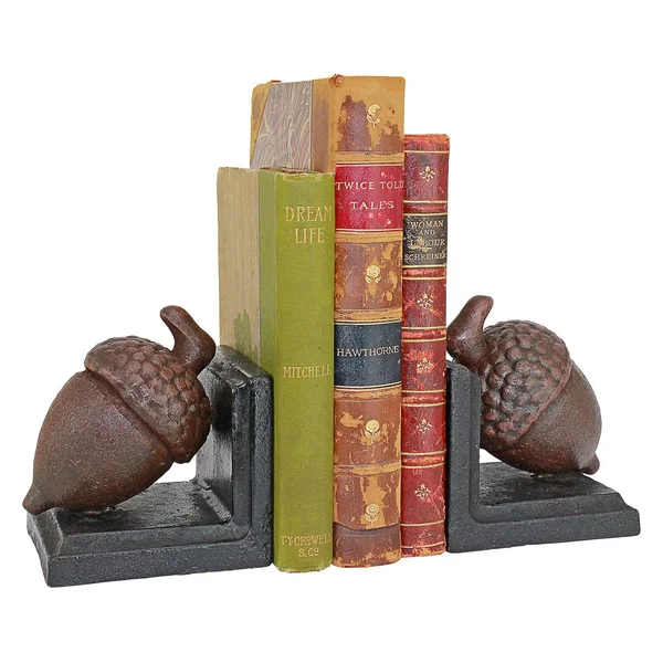 Design Toscano SP392 Grande Acorn Cast Iron Sculptural Bookend Pair