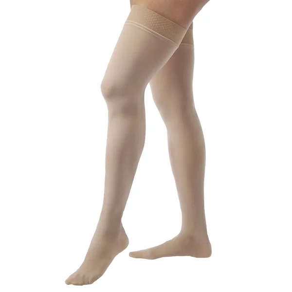 Jobst, Opaque, 15-20 mmHg, Thigh High Closed Toe-Large- Espresso