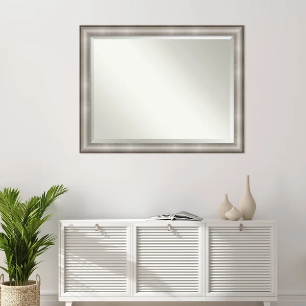 45x22 x 35x22 Imperial Framed Bathroom Vanity Wall Mirror Silver - Amanti Art