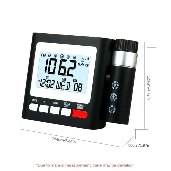 Projection Clock Digital Alarm Clock with Snooze Calendar Date Display and Thermometer Weather Station LED Projection Digital Cl