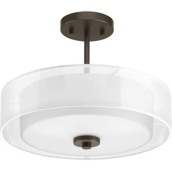 Progress Lighting P3694-09 Invite Semi Flush Mount Light - Brushed Nickel