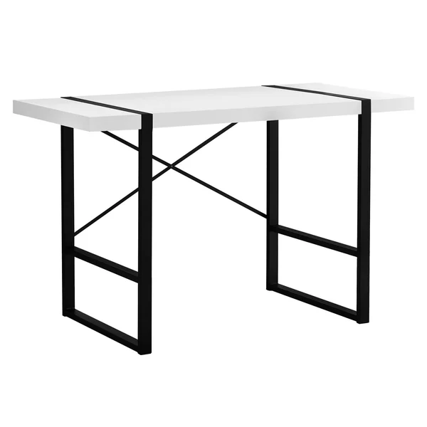 Monarch Specialties White Black Metal 48 inch Computer Desk