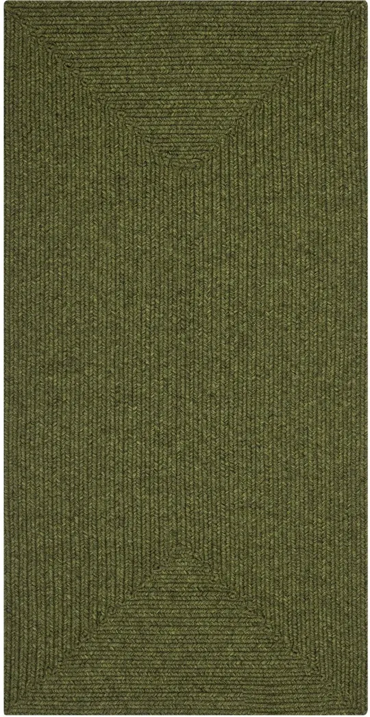 Safavieh Braided Green Area Rug; Oval 3& x 5&
