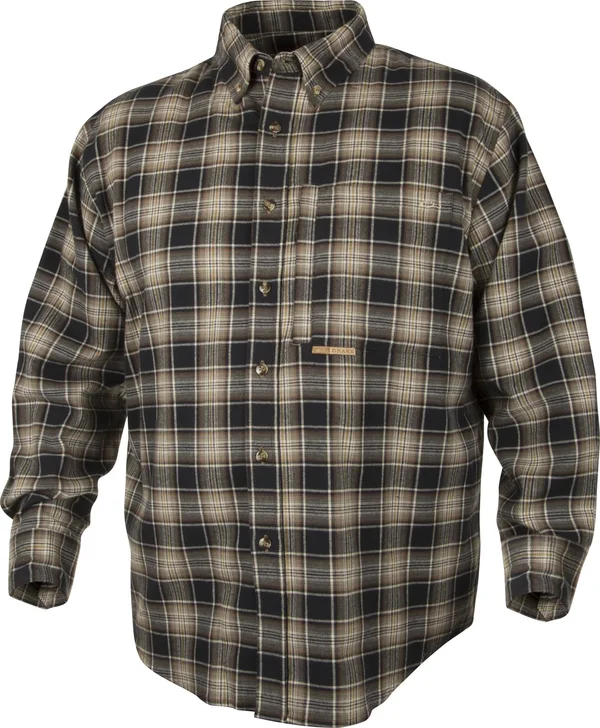 Drake Autumn Brushed Twill Shirt (Navy/Tan - Small)