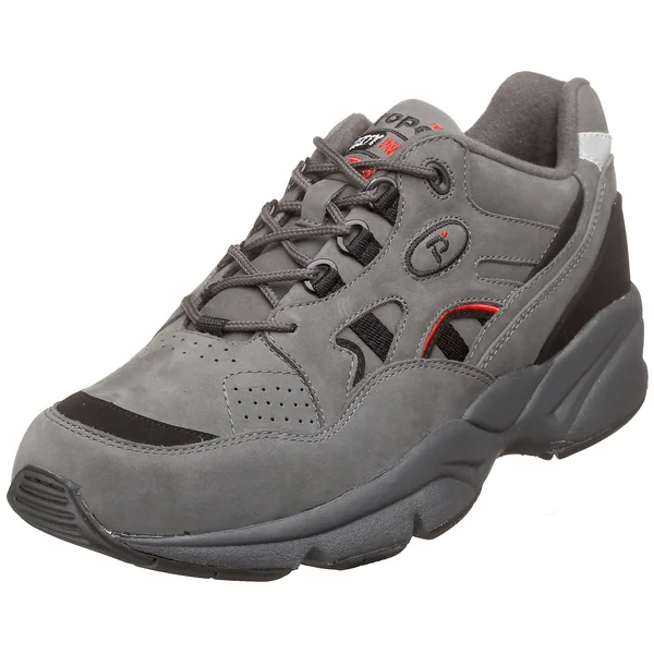 Propet Men's Stability Walker Grey/Black Nubuck 14 D