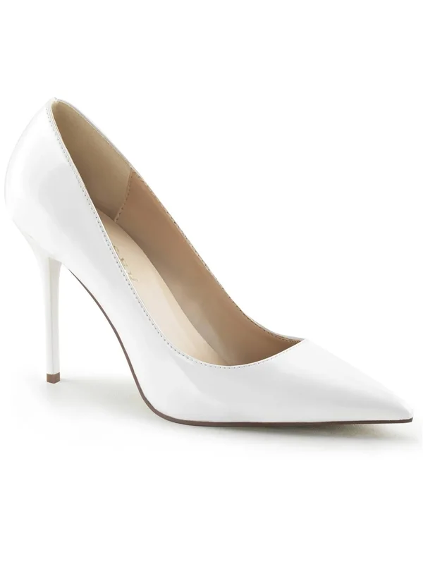Pleaser CLASSIQUE-20, 4x22 Pointed-Toe Pump - White Patent 12
