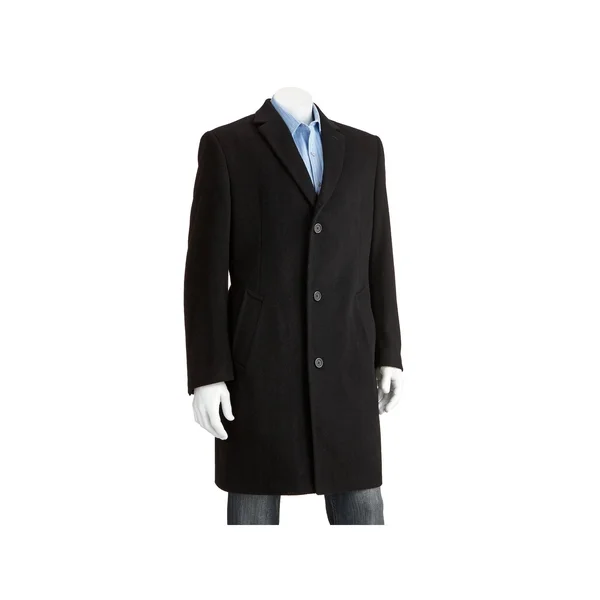 Men's Jean-Paul Germain Classic-Fit Jeffery 38-in. Wool-Blend Top Coat, Size: 54 Long, Black