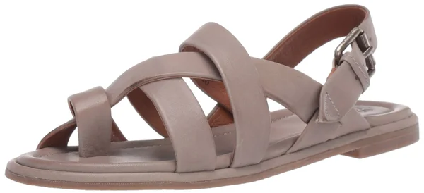 Frye Women's Tait Softy Criss Cross Flat Sandal, Grey