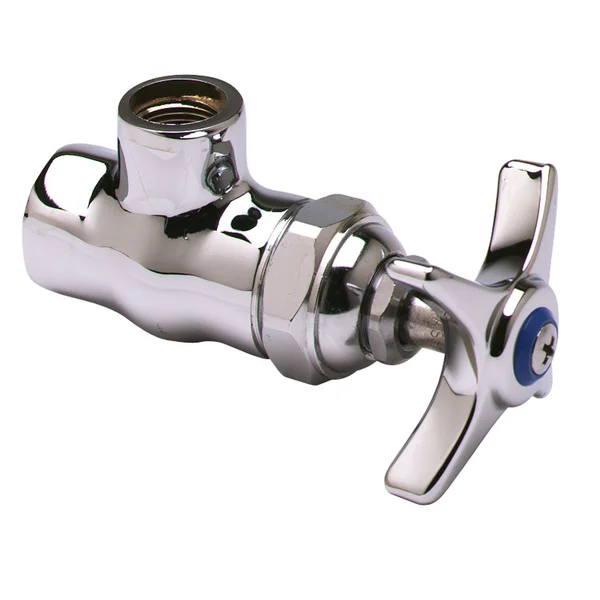 Tu0026S Brass B-1344 Angle Stop, 4-Arm Handle, 1/2x22 NPT Female INLET, 3/8x22 NPT Female