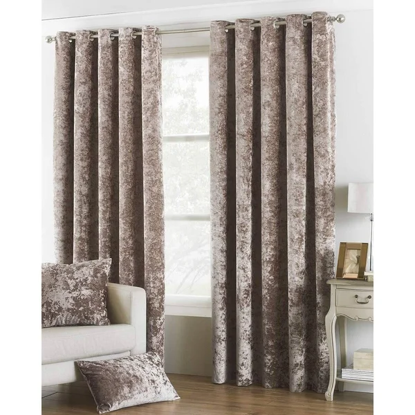 (66 x 90in - Oyster) Riva Paoletti Verona Eyelet Curtains