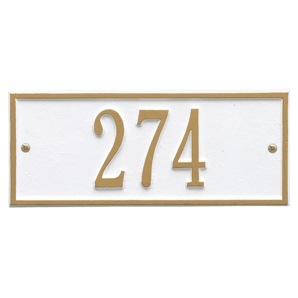Whitehall Hartford - Mini Wall - One Line Address Plaque ( Red/Gold)