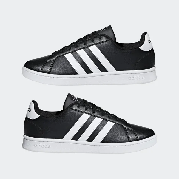 Adidas Men's Grand Court Tennis Shoes Core Black/White - 5.5