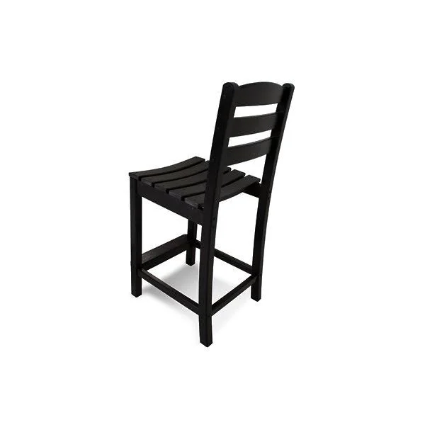 Polywood La Casa Café Counter Side Chair, Black