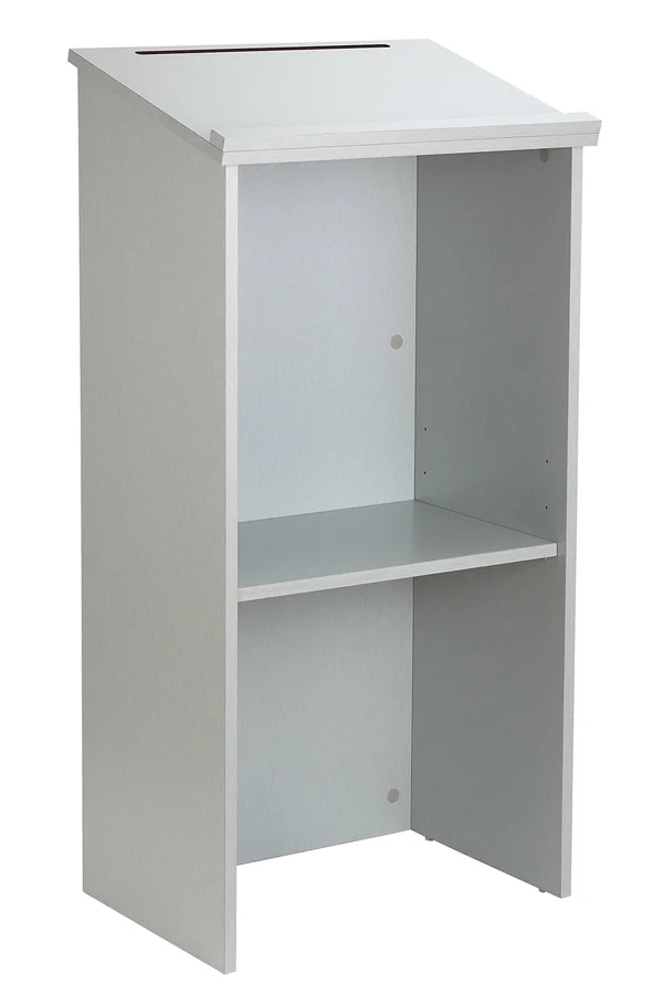 AdirOffice 661-01 Wood Stand-Up Podium Lectern Silver