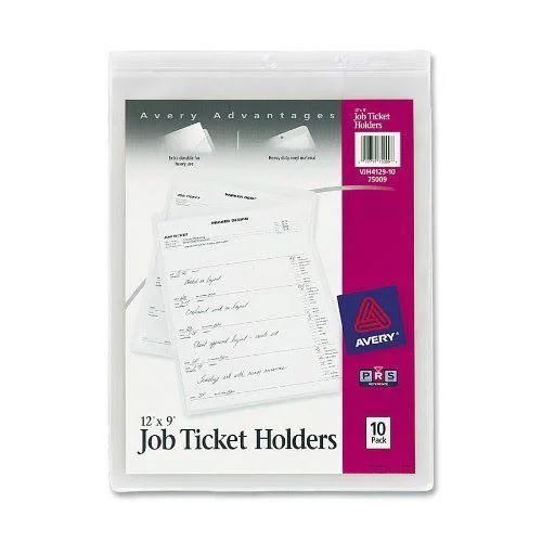 Avery Job Ticket Holders, Heavy Gauge Vinyl, 9 x 12 Inches, 10 per Pack (75009)