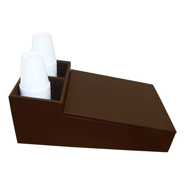Dacasso Leatherette Chocolate Brown Coffee Condiment Organizer