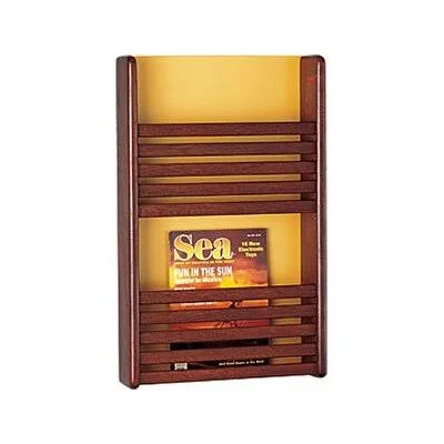 Peter Pepper 2 Pocket Magazine Rack with Front Slats - White