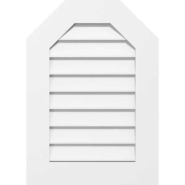Ekena Millwork GVPOT34X4201SN 34x22W x 42x22H Octagonal Top Surface Mount PVC Gable Vent: Non-Functional - w/ 3-1/2x22W x 1x22P S