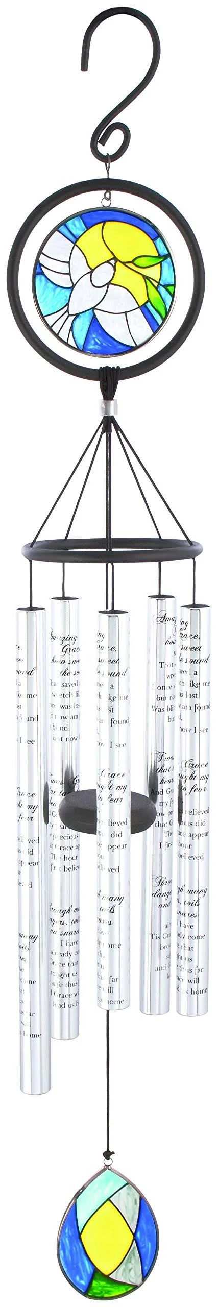 Carson Home Accents Amazing Grace Stained Glass Sonnet Chime, 35x22