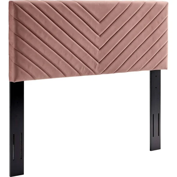 Modway Alyson Angular Channel Tufted Performance Velvet King, California King Headboard - Dusty Rose