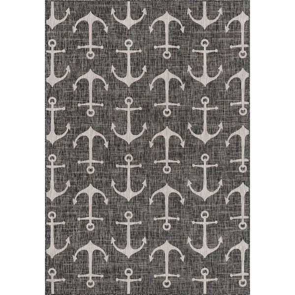 Unique Loom Outdoor Geometric Ahoy Area Rug - Blue - 3& 3 x 5& 3 Oval
