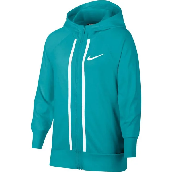 Nike Girls& Sportswear Jersey Full-Zip Hoodie, XS, Blue