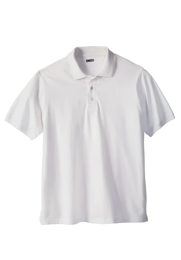 Men's Big & Tall Pique Polo Shirt by KingSize in White (Size 8XL)