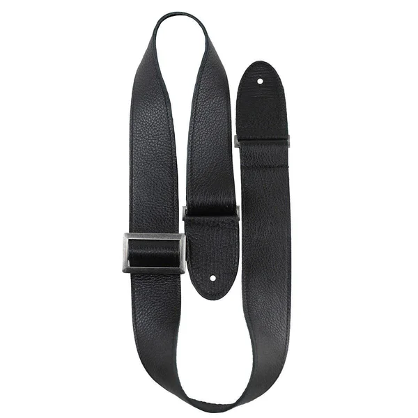 Perri's Italian Leather with Vintage Metal Hardware Adjustable Guitar Strap Black 2 in.