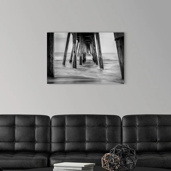 Surf in Black and White - Canvas Wall Art, 30x20, Great Big Canvas
