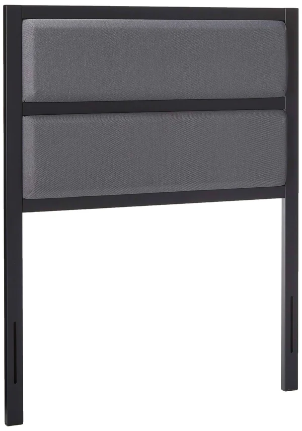 Zinus Modern Studio Upholstered Metal Headboard - Twin Upholstered Grey