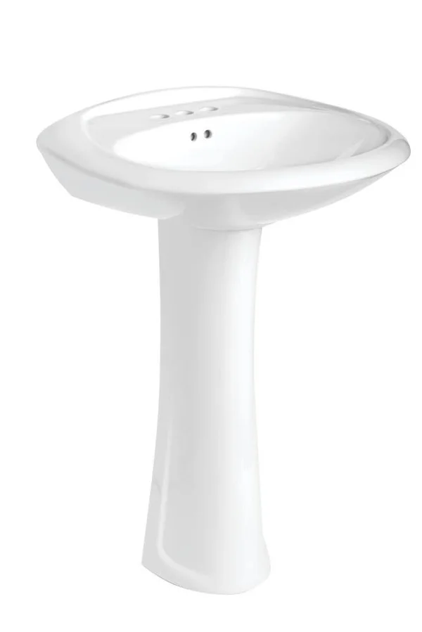 Mansfield Maverick Pedestal Lavatory COMBINATION, 4x22 Faucet Center in White, 349-4