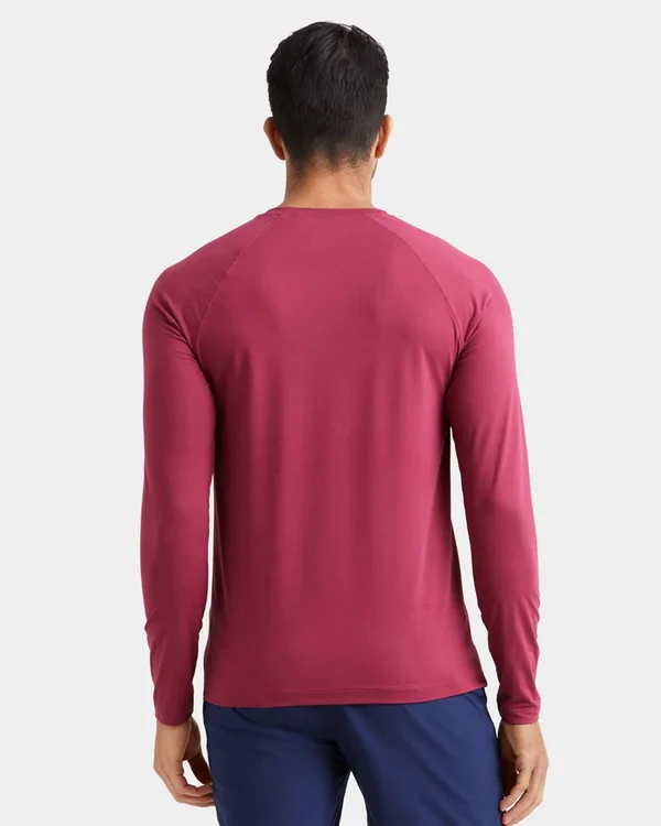 Men's Anti-Odor Workout Shirt, Rhone Reign Long Sleeve, Blue Grouper, XXL