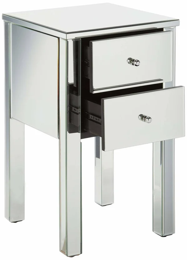Seranade Mirror Finished 2 Drawer Side Table