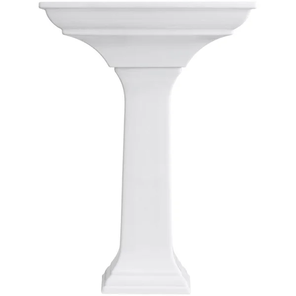 KOHLER K-2344-1-0 Memoirs Stately 24 In. Pedestal Bathroom Sink with Single Faucet Hole, White
