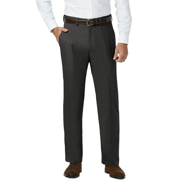 Men's J.M. Haggar Premium Classic-Fit Stretch Sharkskin Flat-Front Hidden Expandable Waist Dress Pants, Size: 40x32, Dark Grey