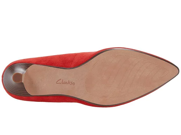 Clarks Linvale Jerica Pump, Women's, Red Suede, Size 7, Pumps