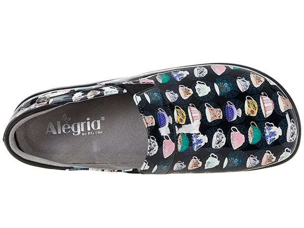 Alegria Keli Teacup Black Print Leather Clogs - 40(9.5/10M)